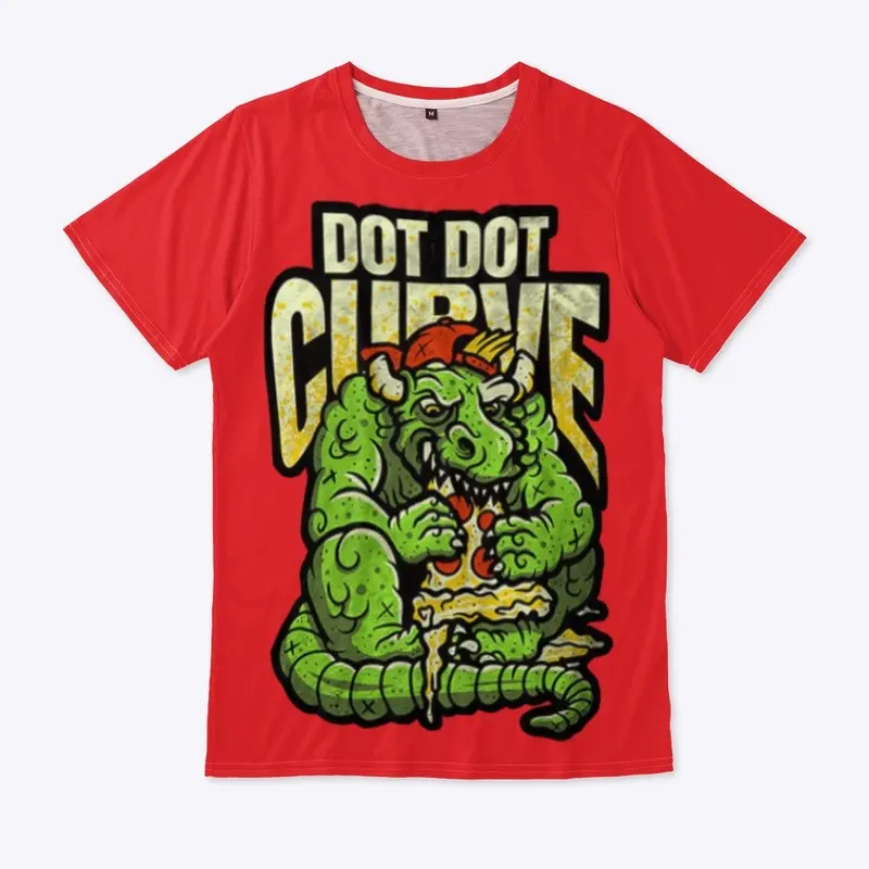 Dino eating pizza tee